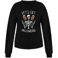 thumbnail image 3 of Chandails en Molleton d'Halloween pour Femmes Imprimé Squelette de Citrouille Surdimensionné Automne Chaud Doux Manches Longues Col Rond Pull Tops, 3 of 5
