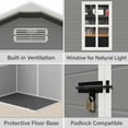 thumbnail image 4 of Outdoor Storage Shed with Floor, Lofka 6' x 4' Resin Outdoor Shed with Side Windows for Garden, Patios, Backyards, Gray, 4 of 10