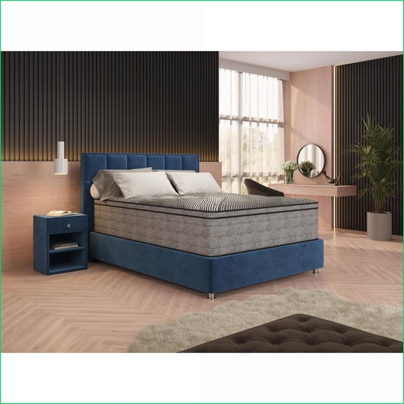 Mattresses | 15” Ultra Plush Eurotop Twin XL Mattress with Cool Ice Cover | Black | Foam Spring