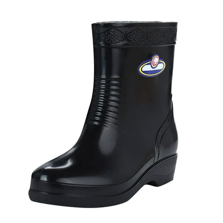 

eileial Women s Mid Calf Rain Boots Waterproof Fashion Shoes Anti-slipping Rainboots for Women Comfortable Insole Light Rain Shoes(Black 7.5)
