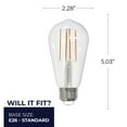 thumbnail image 2 of Bulbrite Pack of (8) 7 Watt Dimmable Clear ST18 LED Light Bulbs with Medium (E26) Base, 3000K Soft White Light, 800 Lumens, 2 of 5