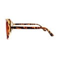 thumbnail image 4 of Womens Semi Rimless Flat Top Thick Plastic Shield Sunglasses Tortoise Gold Orange, 4 of 4