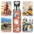 thumbnail image 4 of ALAZA Baseball Flowers Water Bottle Insulated Flask Stainless Steel Straw Lid 20 oz, 4 of 6