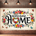 thumbnail image 5 of LUUFILx Welcome Home Banner Floral Butterfly Decor Wall Background for Party Wedding Garden Backdrop Photo Prop Event Decorations Vibrant Flower Display, 5 of 8