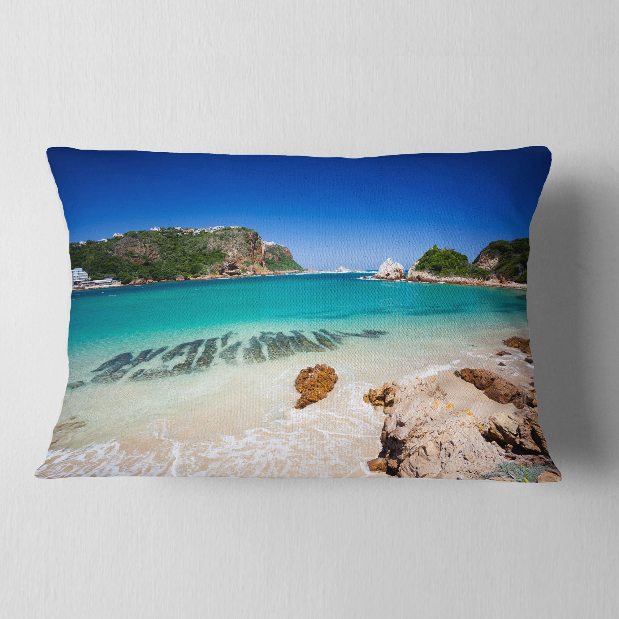 Designart Beautiful Knysna Beach South Africa - Seashore Throw Pillow - 12x20