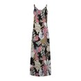 thumbnail image 4 of QLEICOM Women's Summer Casual Floral Printed Bohemian Spaghetti Strap Floral Long Maxi Dress with Pockets Boho Printed Hoop Sling Beach Long Dress Dark Gray B S, US Size: 4, 4 of 4