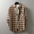 thumbnail image 2 of Bwdbhd Men's Button Down Regular Fit Long Sleeve Plaid Flannel Casual Shirt Snow Coffee,2XL, 2 of 5