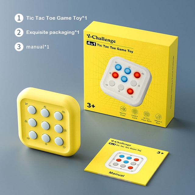 Multi Function Puzzle Game Portable Light And Memories Focus Training Desktop Arcade With 3 Games 9 Difficulty Adjustable Sound And Brightness