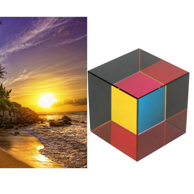 Cubo de colores de juguete, cubo de colores óptico de 6 colores para mezclar, cubo de vidrio óptico ultra sensible