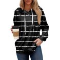 thumbnail image 2 of Hoodies For Women Oversized Winter Cute Sweatshirts Pullover Trendy Fall Clothes, Retro Print Lightweight Design without Pockets for Fall Winter Fashion and Comfort,Black,L, 2 of 8