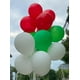 thumbnail image 4 of Juego de 100 globos JODIDI, látex rojo, verde y blanco, 12 pulgadas, 4 of 5