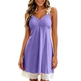 thumbnail image 6 of Nightgowns for Women Sexy Sleep Shirt Sleeveless Bow Lace Night Gowns Nightshirt Soft Sleepwear Pajams Dress, 6 of 8