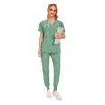 thumbnail image 1 of Ropa de trabajo informal de verano para mujer, doctora, clínica de belleza, enfermera, pantalones de manga corta, traje esmerilado, 1 of 6