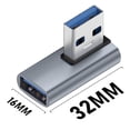 thumbnail image 5 of 10 adaptadores USB A macho a A hembra, curva media, conector para adaptador de teléfono portátil, codo gris, gris, 5 of 5