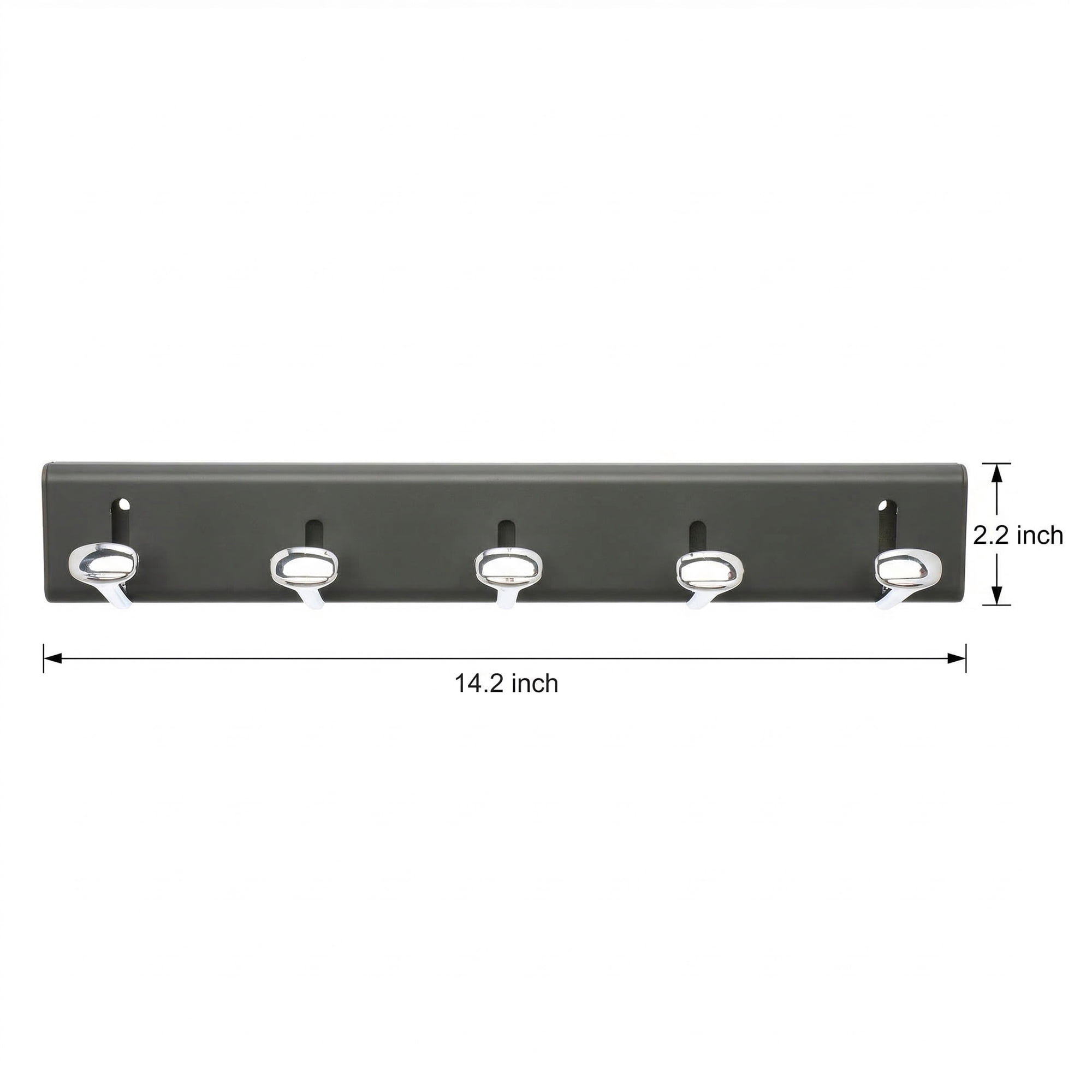 Unique Bargains Coat Rack Wall Mount Aluminum Hook for Entryway Gray 14.2"x2.2"