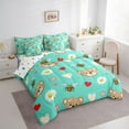 thumbnail image 3 of jejeloiu Kawaii Bear Loves 7-Piece Twin Bedding Sets,Cute Daisy Flowers Bedding Comforter Set,Rustic Bee Sheet Sets For Girls Kids,Microfiber Bedroom Decor Reversible, 3 of 8