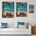 thumbnail image 4 of Designart "Beach Chairs Beach Pink" Nautical & Beach Print on Natural Pine Wood, 4 of 5