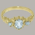 thumbnail image 6 of LBG British Made 10k Yellow Gold Natural Aquamarine Womens Engagement Ring - 33 size options - Size 4.5, 6 of 9