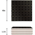 thumbnail image 3 of RYLABLUE Modern Simple Geometric Design Black Set of 4 Coaster for Drinks, Absorbent Ceramic Stone Coasters Cup Mat with Cork Base for Home Kitchen Room Coffee Table Bar Decor, 3 of 4