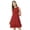 Red, variant on Moomaya Womens Printed Short Dress, Sleeveless Frilled Hem Round Neck Mini Dress