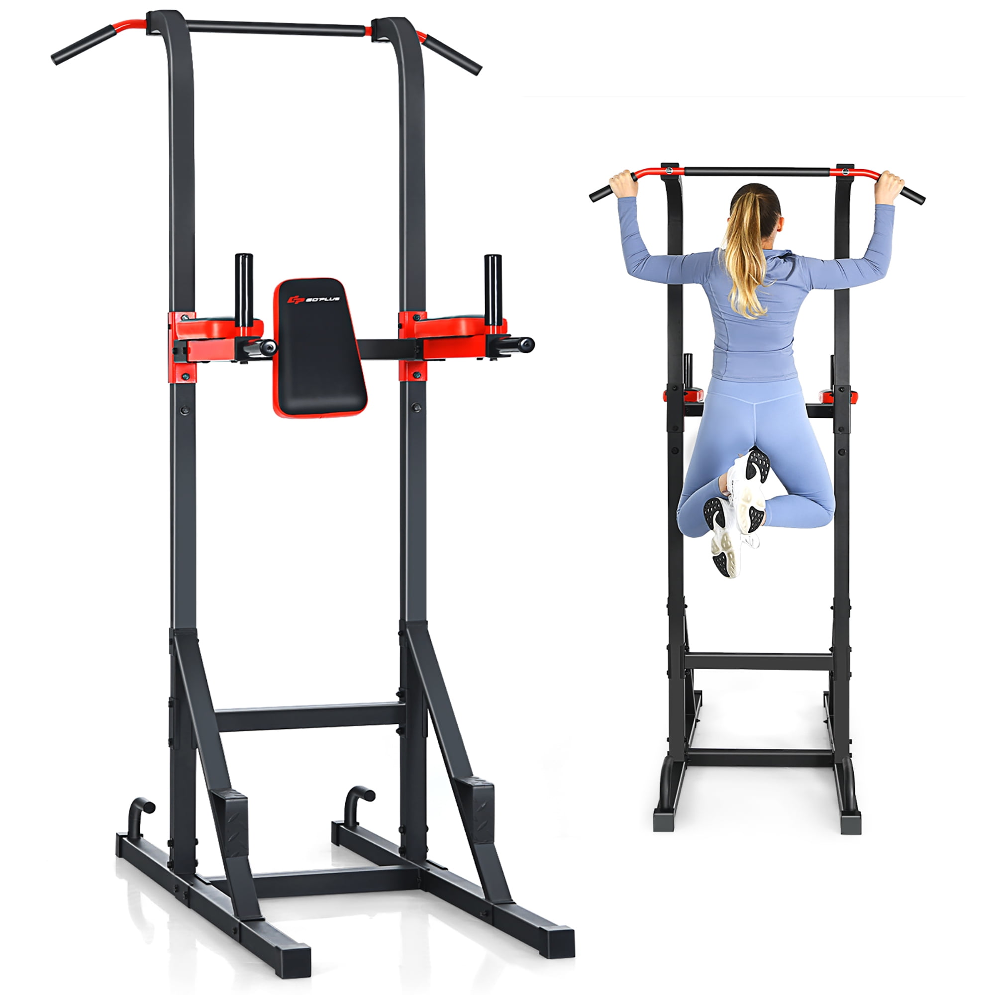 Goplus Multifunction Power Tower Pull Up Bar Dip Stand Home Gym Fullbody Workout