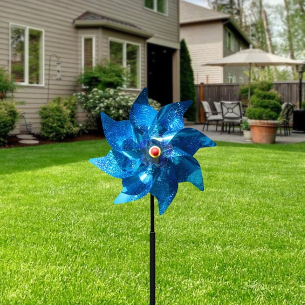 Molino de viento de jardín Molinete de viento multicolor de plástico grande para jardín, huerto, decoración agrícola y juguete DIY