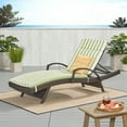 thumbnail image 2 of Anthony Outdoor Wicker Lounge with Arms with Cushion, Multibrown, Green and White Stripe, 2 of 4