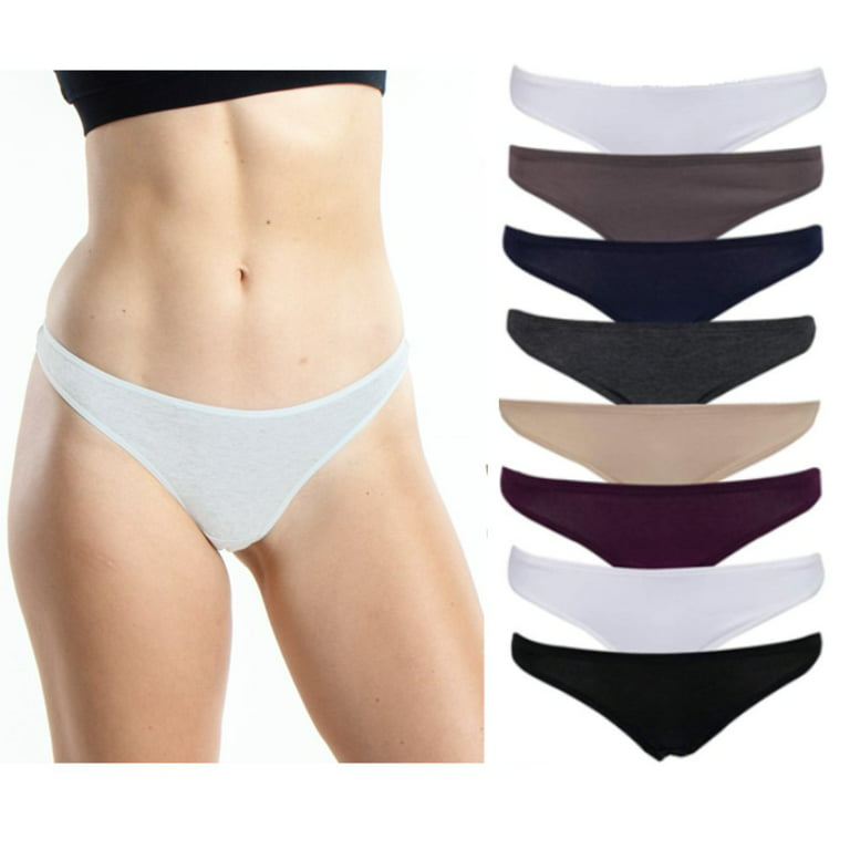 Emprella Womens Underwear Thong Panties - 8 Pack Colors and