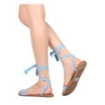 thumbnail image 3 of New Women Breckelles Aloha-01 Lace Up Ankle Wrap Tasseled Gladiator Sandal, 3 of 3