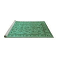 thumbnail image 2 of Ahgly Company Machine Washable Indoor Rectangle Oriental Turquoise Blue Industrial Area Rugs, 8' x 10', 2 of 4
