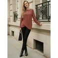 thumbnail image 5 of OALUXE Long Sleeve Shirts for Women Dressy Casual Tunic Tops Crewneck Front Twist Blouses, 5 of 7