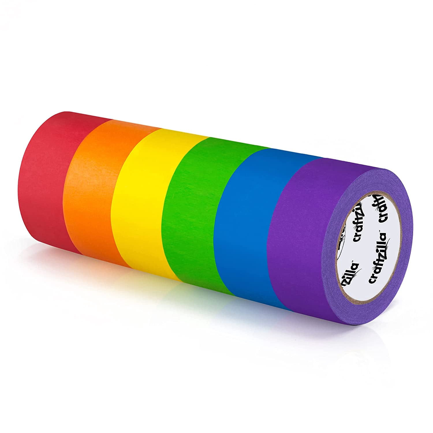 Colored Masking Tape – 6 Roll Multi Pack – 10 Yards x 1 Inch Each Colorful Craft Tape for Arts & Crafts, Labeling and Color-Coding - Back to School Supplies