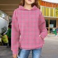 thumbnail image 3 of Mercatoo Kids Loose Tops Girls 𝗛oodie Cute Plaid Long Sleeve Fashion Sweatshirts Lightweight 𝗛oodie with Pockets, 3 of 7