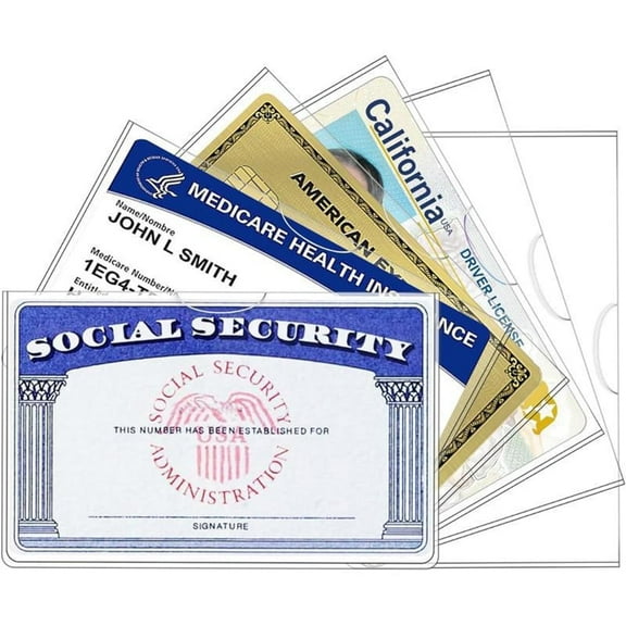 6pcs PVC waterproof card protective covers, soft and transparent storage bags, suitable for social security/medical insurance/credit card wallets