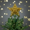 thumbnail image 2 of LED Lighted Star Christmas Tree Topper - 9.5" - Gold, 2 of 6