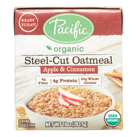 Pacific Foods Organic Apple and Cinnamon Steel-Cut Oatmeal, 10-Ounces