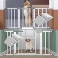 thumbnail image 5 of 6 Pcs Support Feet for Pet Gate Isolation Fence Gate, Plastic Triangle Reinforcement Fitting Free Standing Dog Gate Fence Panel (White)12*6.5cm, 5 of 5
