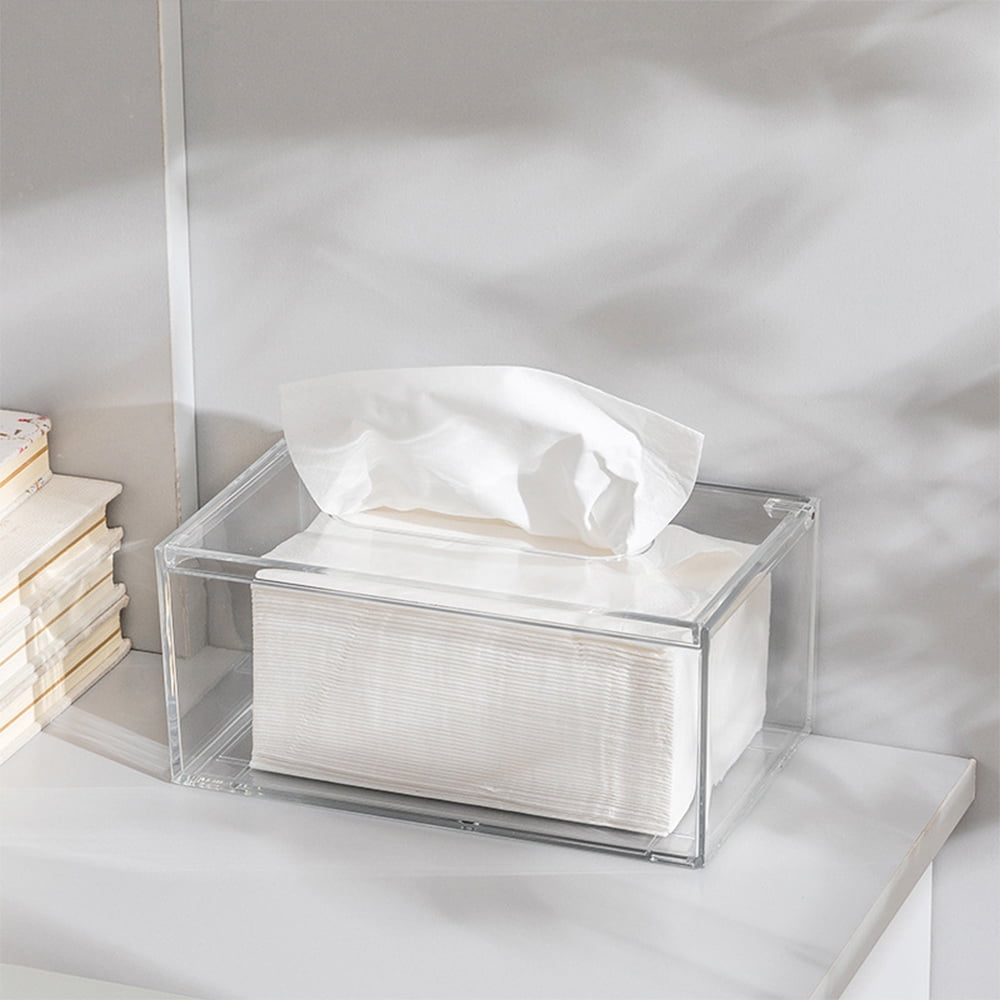 Clear Tissue Dispenser Box Facial Acrylic Tissue Box Cover Holder