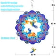 thumbnail image 4 of Liranovly 3D Metal Hummingbird Wind Spinner-Hanging 12in Spinfinity Designs Wind Spinners for Outdoor & Indoor Decorations, 4 of 7