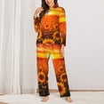 thumbnail image 2 of Lsque Sunset Golden Sunflower Field Pattern Long Sleeve Pajama Set for Women - Soft 2-Piece Sleepwear and Loungewear Set with Pockets, Comfy Nightwear-XX-Large, 2 of 7