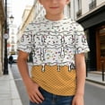 thumbnail image 2 of Angala Kids T Shirts Ice Cream Print Summer Shirts Crew Neck Short Sleeve Comfortable Casual Boys Tees Size 2-3 Years Beige, 2 of 6