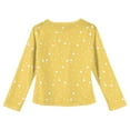 thumbnail image 3 of LTTVQM Long Sleeve Shirts for Girls Size 9-10 Casual Winter Polka Dots Print Tunic Tops Loose Fit Crew Neck Blouse Fashion T-Shirts Yellow 9-10 Years, 3 of 4