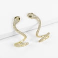 thumbnail image 4 of Finos Aretes Víbora Con Swarovski Trepadores Oro 14k Lam dorado Unitalla, 4 of 6