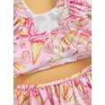 thumbnail image 6 of Gzhioc Kids Girls Fashion Casual Swimsuit, Sleeveless Backless Printed Ruffled Tops+Mesh Patchwork Panties, 6 of 8