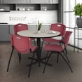 thumbnail image 3 of Regency 48 in. Round X-Base Breakroom Table- Maple & 4 M Stack Chairs- Burgundy, 3 of 9
