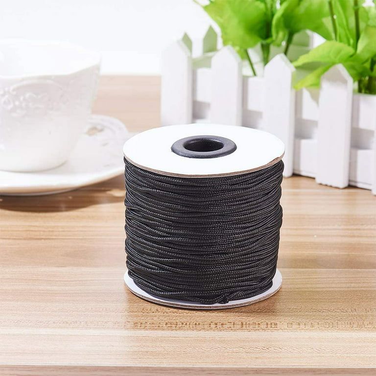 1.5mm 100 Yards Black Nylon Cord Wind Chime Cord Replacement Braided Lift  Shade Blind String for Windows Roman Rollers Repair Gardening Plant Waist Beading  String for Chinese Knotting 