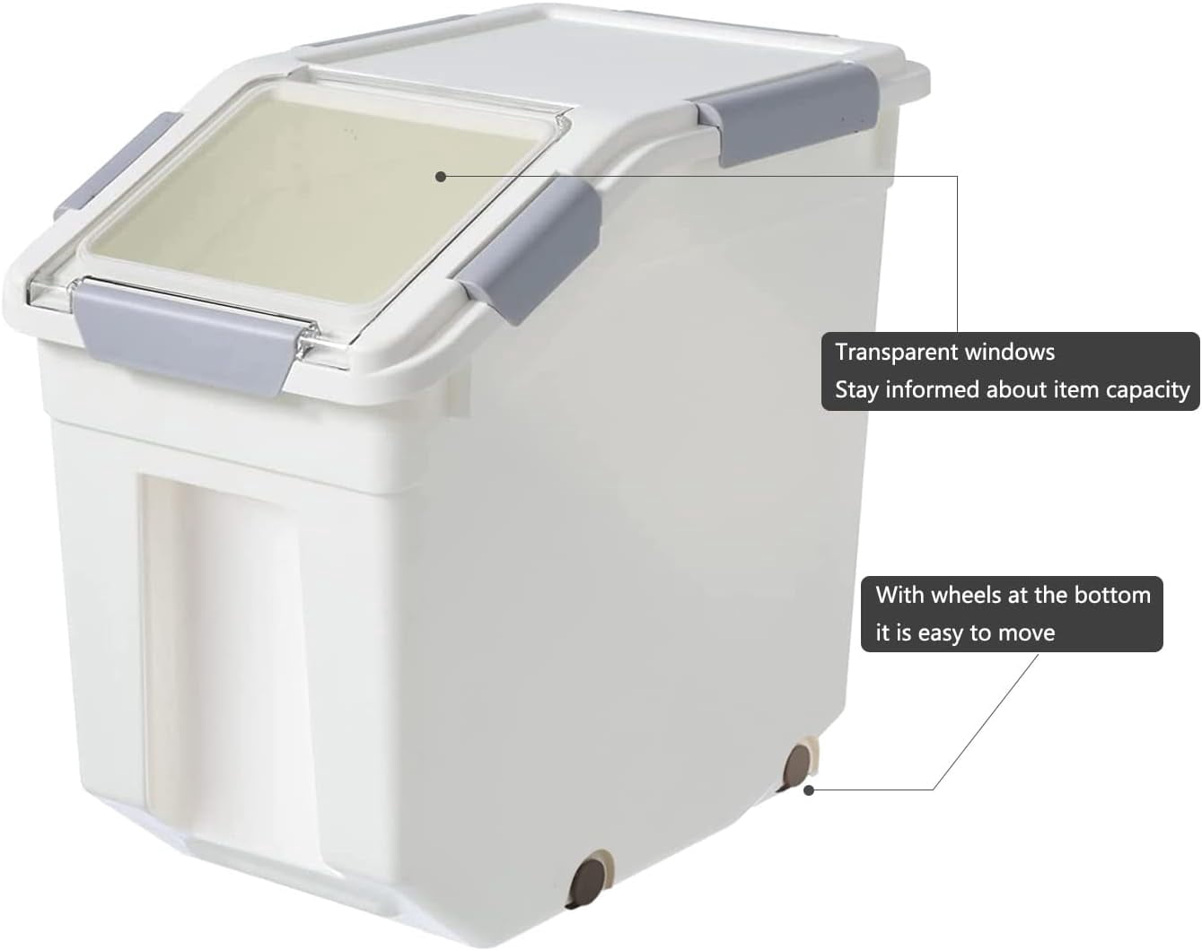 2 Pack Airtight Flour Storage Container With Scoop,Dry Food, Sugar, Baking Supplies,Rice Container Set -BPA Free- Pet Food Storage Container,Dog Cat Birds Food Bin(50LB)