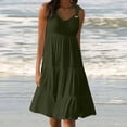thumbnail image 2 of Penkiiy Robes d'Été pour Femmes Décontractées Plage 2024 Sans Manches Tenue de Villégiature Vacances Robes Soleil Tropical Printemps Été Robe Débardeur 2TG Vert Armée, 2 of 6