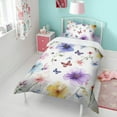 thumbnail image 4 of Floral Butterfly Pattern Duvet Cover and Pillowcase Set for Single Bedding, Bedroom Accessories for Kids Teens, 4 of 5