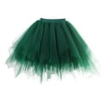 thumbnail image 2 of WHLBF Women's Plus Size Retro Slip High Quality Bubble Yarn Ballet Skirt Dance Half Skirt Army Green XXXL(XXXL), 2 of 2